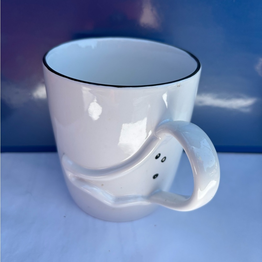Vintage Starbucks Barista Halloween White Ghost Coffee Mug Cup 2003
